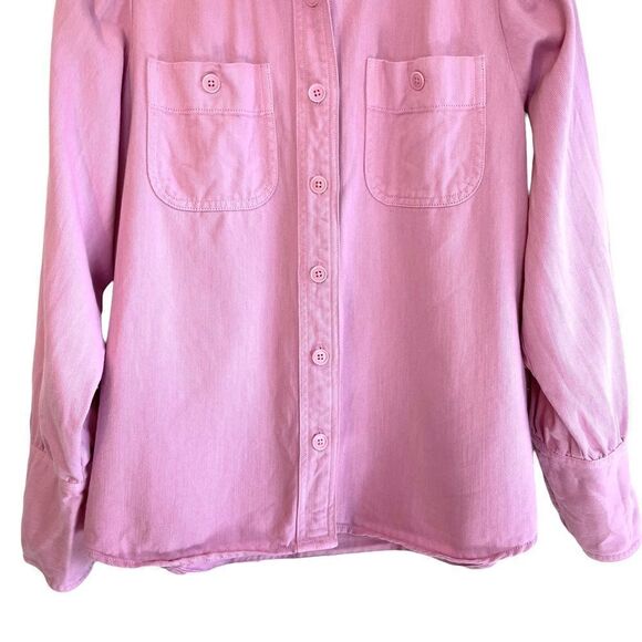 J Crew Point Sur Pastel Pink Shacket Top Lyocell Cotton Blend - Picture 4 of 11